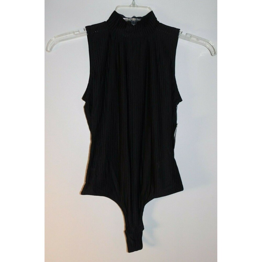 INC Bodysuit Womens Black International Concepts Shadow Stripe Thong Size Small